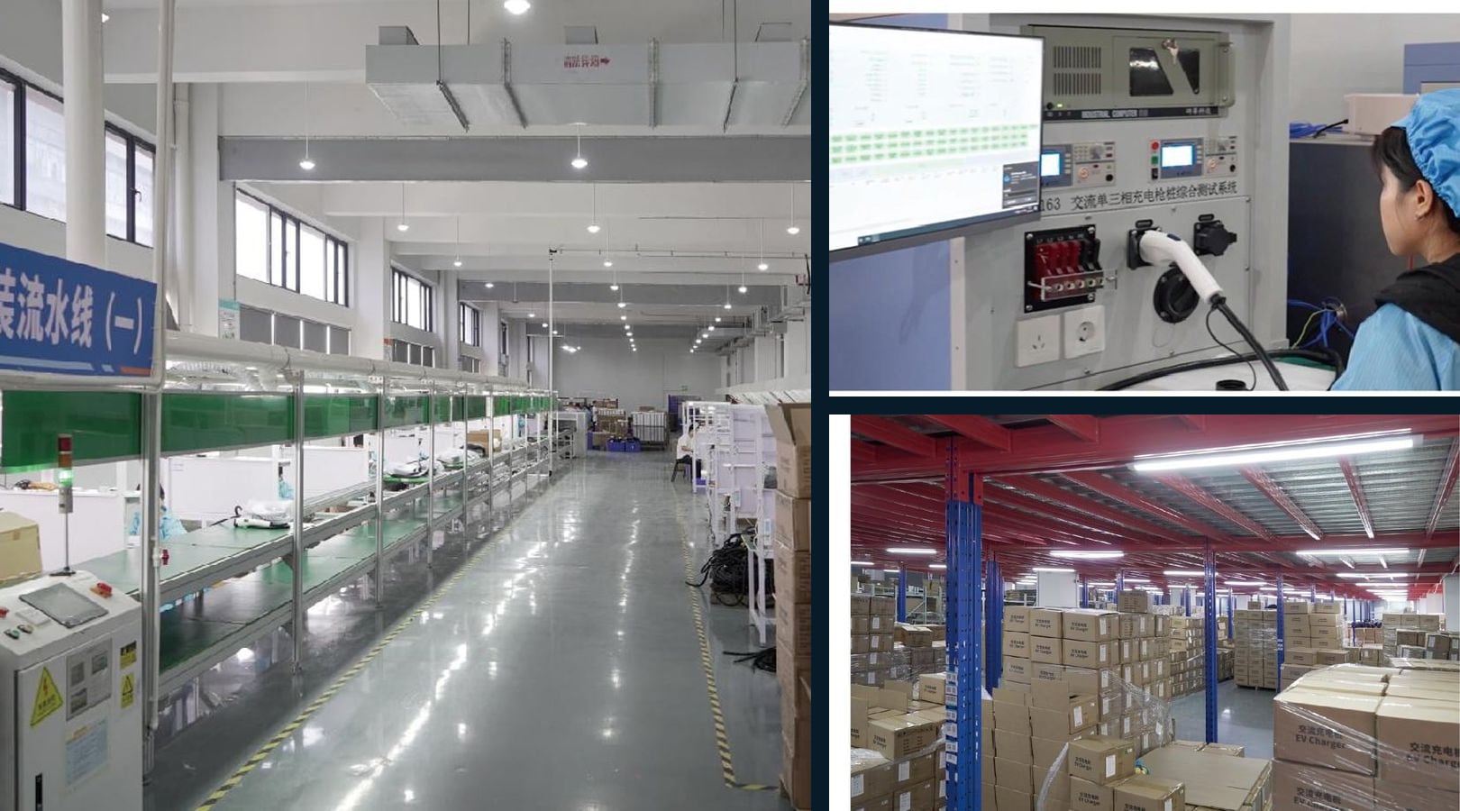 supergenie EV charging hardware production, testing and warehouse areas
